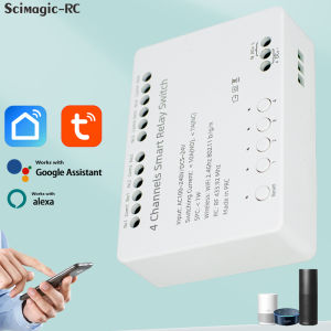 4 Channels Tuya Smart Switch Automation Module AC 100~240V 220V DC5~24V 10A Wifi Relay Controller Work With Alexa Google Home