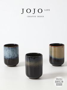 Minimalist Japanese Ceramic Straight Cup Underglaze Coloration
