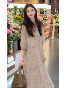 ANFEIQI | Relaxed Slimming V-neck Floral Dress