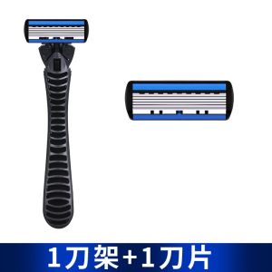 Manual 6 Layer Shaving Razor Blades Gillette Style Beard Razor for Men Travel Friendly Stainless Steel Blades Non Charging