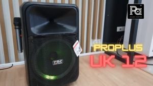 PROPLUS UK 12 ตู้ลำโพงล้อลากมีแอมป์ในตัว กลุ่ม 2 ตู้ ขนาด: 12 นิ้ว และ 14.5 นิ้ว พร้อม ไมค์โครโฟน UHF 2 ตัว ตู้ลำโพงเคลื่อนที่ มีบูลทูธ USB MP3 และ มาพร้อมกับ 2 ตัว มีไฟแสงสี LED และ ล้อ PA SOUND CENTER พีเอ ซาวด์ เซนเตอร์
