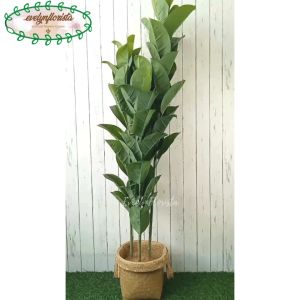 Pohon Hias Artificial Karet T150 Latex Pot Dasar Cover Purun Handle Pajangan Ruang Tamu