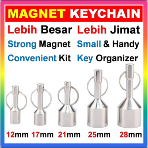 Strong Neodymium Magnetic Keychain - Stainless Steel Round Magnet Key Holder Hook Tools