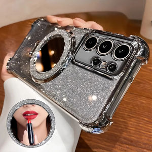 Ốp Lưng Chống Sốc Lấp Lánh Gương Thời Trang Cho Samsung Galaxy S22/S23/S24/S25 Ultra/Plus S23/S24 FE Với Giá Đỡ Từ Tính