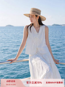 Lace Hollow Out 100 Cotton Sleeveless Vest Top Women Skirt