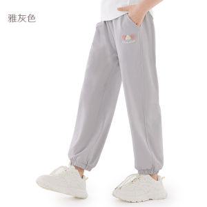 Girls Summer Ice Silk Thin Quick Dry Casual Sports Pants Mosquito Proof Childrens Clothing Long Trousers Nylon Fabric mid Waist