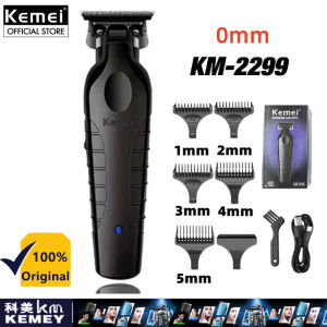Kemei ที่โกนหนวดไร้สายตัดผม KM-2299 0มม.ปัตตาเลี่ยนแกะสลักแบบเจาะรูเป็นศูนย์เครื่องตัดสำเร็จไฟฟ้าของผู้ชายมืออาชีพ