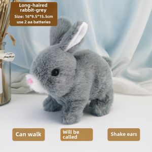 Cute Stuffed Electric Bunny Kids Toy Emulational Rabbit Can Walk and Move Can Call Baby Gifts for Boys and Girls