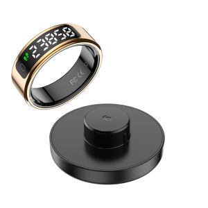 AMZMAX R11 Smart display Ring Men Women with Wireless Charging standHealth and Sleep Monitor5ATM WaterproofMulti-sport Modes