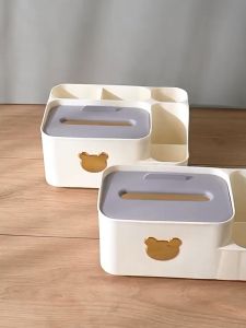 Dejavu Kotak Tissue Estetik Rak Make Up Plastik Tempat Tisu Kamar Mandi Meja Kosmetik Storage Organizer Remote HSB636