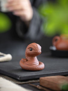 Creative Purple Clay Tea Pet Cute Little Snake Table Decoration Reptile Livestock Miniature Spirit Snake Tea Play Tea Table Ornament