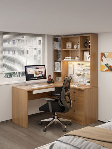 Corner Desk Small Apartment Wall Computer Desk Bookshelf Combination Integrated Simple Multifunctional Table Bookcase Can Be Customized
