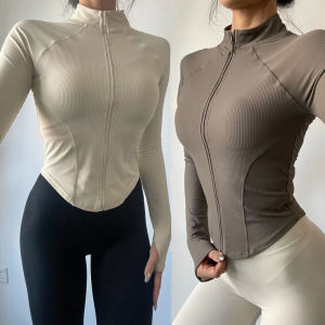 Fashion Shaping Yoga Outwear Zipper Womens Sports Slim Looking Slim Long Sleeve Top Runner Wild Workout Clothes Quick-Drying
