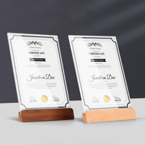 menu board for milktea Acrylic frame a3 A6 A5 A4 Acrylic Display Rack Wooden Ordering Card Table Holder Double-Sided l-Shaped Desktop Stand Price Tag List Making Horizontal Certificate Framework Certificate Display