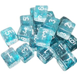 Light Blue Transparent 6-Sided Dice 16mm Number 1 6 Straight Square Angle Sieve Glitter Magic Color New Arrival Holiday Special Offer