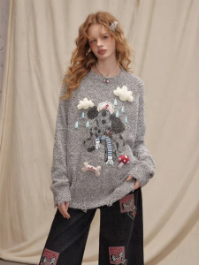 unifree | Áo Sweater In Hình Chất Liệu Knit Mềm Dành Cho Phụ Nữ
