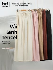 Quần ống rộng nữ MiiOW vải lụa băng nhẹ mỏng thoáng khí.