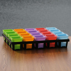 Thickened Plastic Succulent Lithops Small Black Square Nursery Basin Tray Octagonal Basin Flower Pot Bottom Rack Vientiane Basin Bracket