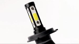 COD Dari Jakarta TaffLED Lampu Depan Pencahayaan Utama Mobil Malam Anti Kabut Super Terang LED COB Headlight H4 Cool White 2 PCS 24W 6000K Lumen / Tetap Fokus Saat hujan-HITAM