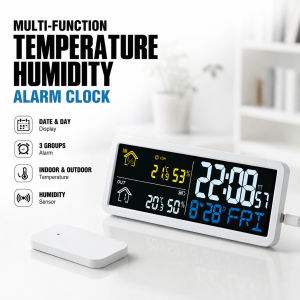 Holdpeak | Digital Clock Thermometer Hygrometer Indoor Outdoor -40~60℃ ±1℃ 100m Wireless Sensor Alarm for Home Greenhouse Office Reliable