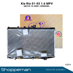 23024 KIA RIO 2001-2003 1.6 MPV RADIATOR ASSEMBLY A/T 350x638x26mm PA26 1ROW OK31H-15-200C