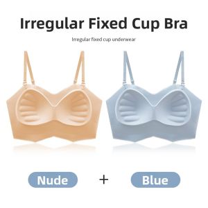 miiow | White Ice Silk Strap Vest Women Summer New Cross Back Bralette No Wear Underwear Base Top MiiOW Cat Person Nylon Spandex