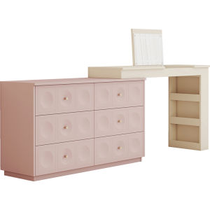 MOHUI | Female-specific Pink Semi-surround Dressing Table and Storage Cabinet