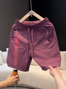 กางเกงขาสั้นชายผ้าโพลีเอสเตอร์ระบายอากาศได้ดี แห้งเร็ว ทรงหลวม กางเกงขายาวทรงตรง ทรงลำลอง แฟชั่นสำหรับฤดูร้อน