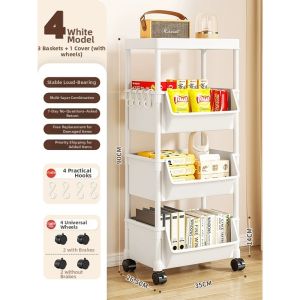 Mobile Bookshelf Trolley Organizer