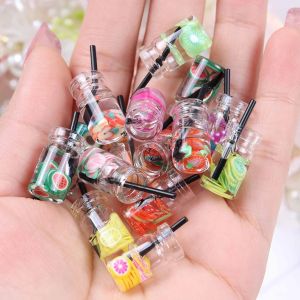Mini Fruit Cup Cute Juice Drink Milk Tea Dollhouse Decorations Fruit Cup Imaginary Play Simulation Toy Model Fresh out New Fashion Accessories