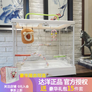 Dayang Large High Transparent Ornamental Glass Bird Cage For Home Parrot Cage Peony Xuanfeng B6001/B6045