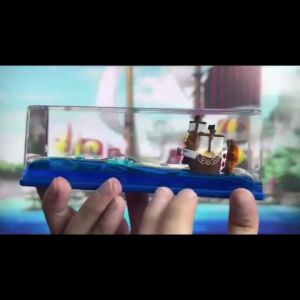 New One Piece Ship in a bottle Drift Bottle Desktop Fluid Drift Floating Bottle Gift for Kids Birthday