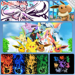 Bandai | Eevee Mouse Pad Pokémon Computer Deskpad Pikachu Cute Wrist Mat Large Cartoon Anime Game Pads