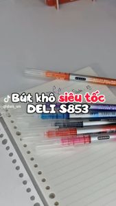 Bút gel mực nước Deli 0.5mm trơn tru lâu hết mực dùng để viết Caligraphy liner đi nét bullet jourrnal 8 màu S855