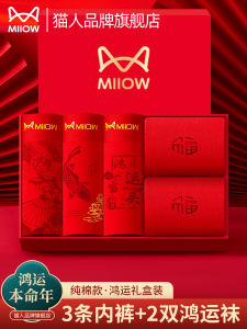 Red Pure Cotton Boxer Shorts for Men Dragon And Snake Year Youth Fashion Briefs Underwear Breathable Comfortable Inner Clothes