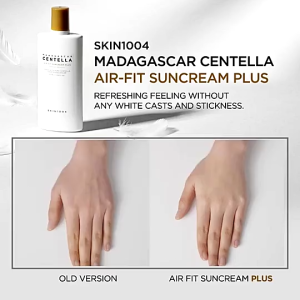 SKIN1004 Madagascar Centella Air-Fit Suncream Plus SPF50+ PA++++ 50ml | Mineral Sunscreen with Centella Asiatica | Matte Finish & Tone-Up Effect for All Skin Types