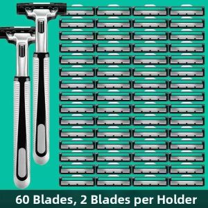 Besee | Mens Manual Shaving Razor Foaming Anti-Scraping Stainless Steel Double Blade Head