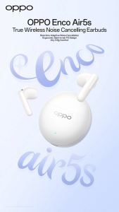 Semi In-Ear Design | OPPO Enco Air5s True Wireless Earbuds | Real-time Adaptive ANC Noise Cancellation | Ultra-Light 3.9g Semi In-Ear Design | Comfortable All-Day Wear | Bluetooth 5.4 Earphones