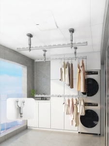 DIEYUAN | Wall-Mounted Double-Layer Top-Installed Clothes Rack