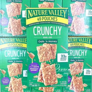 1 Hộp 2.06kg 49 gói thanh bánh yến mạch mật ong Crunchy Honey Nature Valley chuẩn Mỹ Oats Honey