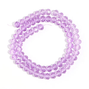 60-130pcs/Lot 3 4 6 8 10mm Purple Faceted Glass Beads Austria Rondelle Beads Loose Spacer Bead For DIY Jewelry Making Bracelet