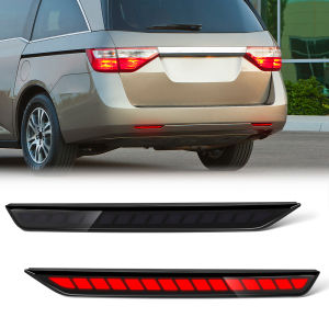 2PCS LED Rear Bumper Reflector Lights for Honda Odyssey 2011-2017 Brake Tail Light Rear Dynamic Turn Signal light 33555TK8A01