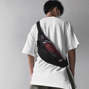 Túi Đeo Chéo Phối Màu Cá Tính Mẫu Mới Túi Đeo Ngực Cá Tính Phong Cách Dân Tộc Ngầu Sành Điệu Cho Nam Nữ Túi Ghép Vải Bố Phong Cách Hàn Quốc Sức Chứa Lớn