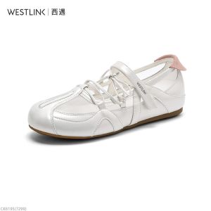Breathable Mesh Mary Jane Ballet Flats Magic Tape Shallow Mouth