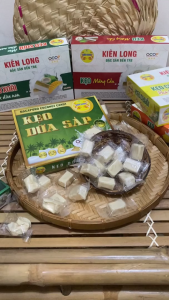 [Siêu Ngon] Kẹo Dừa Sáp Không Đường - Mềm dẻo Béo thơm - Kiên Long -Hộp 200g -Đặc sản Bến Tre -Kingsmart