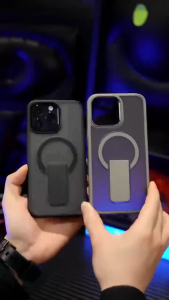 Hard PC Matte Invisible Stand Support Phone Case For iPhone 17 ProMax 17 Air 16e 15 14 13 16 Pro Max Plus Magnetic Anti-fall Anti Slip Cover