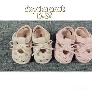 Sandal Flat Korea Anak Cewe/ Sepatu Sandal Bayi Motif Renda Pita / Flatshoes anak perempuan D25 LYME