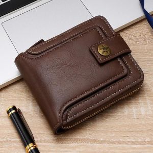 Retro Horizontal Wallet – Large Capacity with 7 Card Slots Zipper Coin Pocket & ID Window Driver’s License Holder