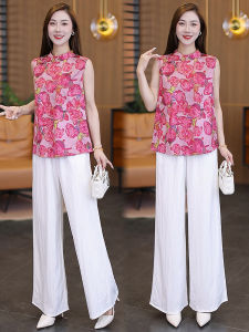 YOUFAN | Retro Chinese Style Floral Printed Loose Thin Summer Shirt
