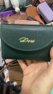 New solid color pu leather womens wallet short Korean handbag wallet zipper coin purse